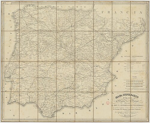 Mapa itenerarijna Hiszpanii i Portugalii