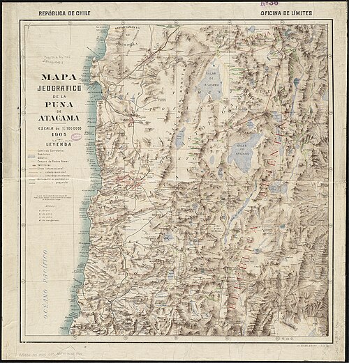 Mapa geograficzna Puny de Atacama