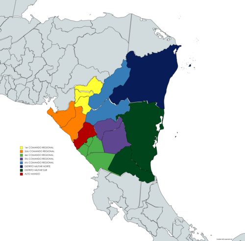 Mapa wojskowa Nikaragui