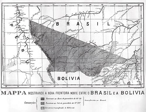 Mapa terytorialnego Acre podzielonego