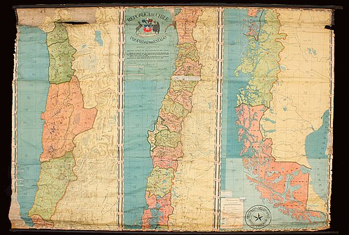 Mapa polityczna Chile z 1929