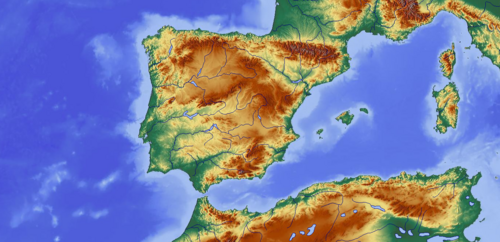 Mapa Półwyspu Iberyjskiego