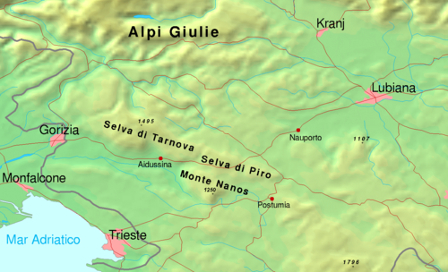 Mapa lasów Tarnova i Piro