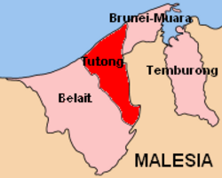 Mapa dystryktu Tutong