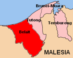 Mapa dystryktu Belait