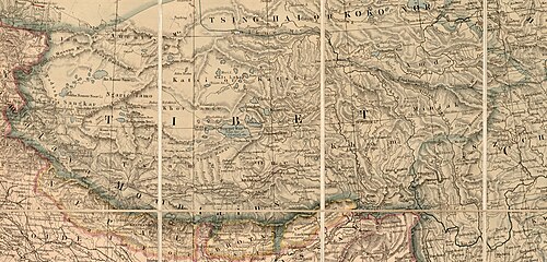 Mapy Tybetu, Nepalu i Bhutanu - Stanford