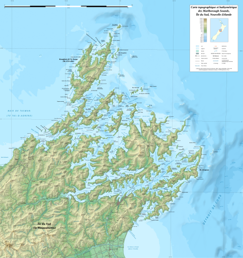 Marlborough Sounds - mapa topograficzna