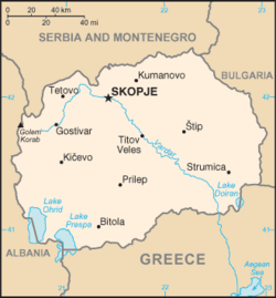 Mapa Macedonii Północnej