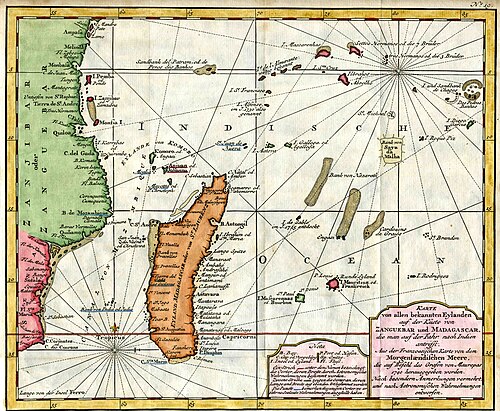 Mozambik, Zanzibar, Madagaskar, Ocean Indyjski 1748