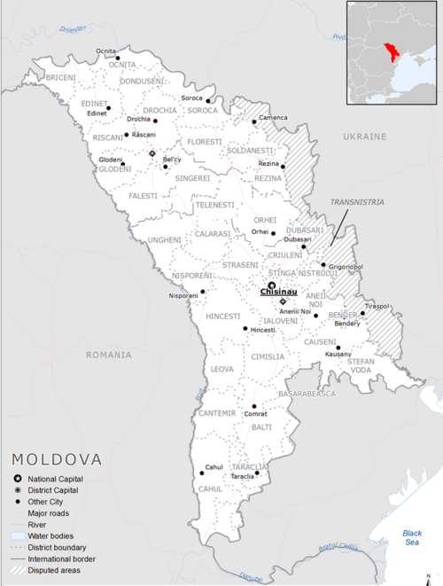 Mapa bazowa Mołdawii