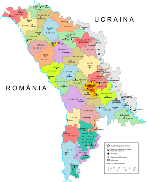 Mapa administracyjna Mołdawii
