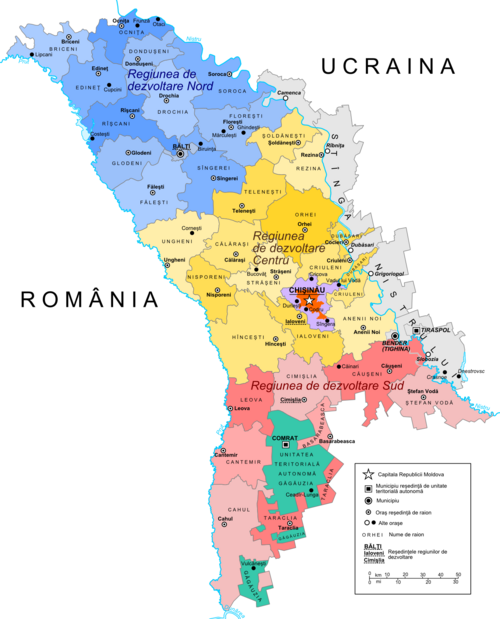 Mapa administracyjna Mołdawii
