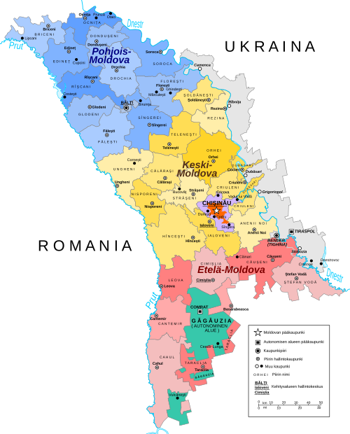Mapa administracyjna Mołdawii