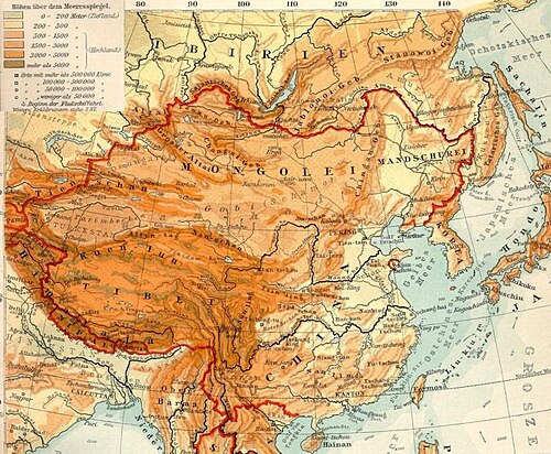 Mongolia - topografia, Atlas 1903