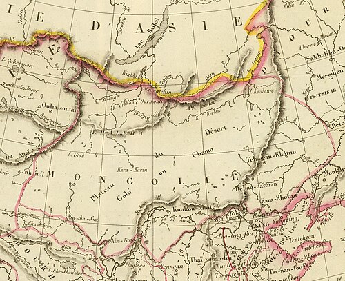 Mongolia, Cesarstwo Chińskie i Japonia (1833)