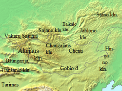 Mongolia - mapa fizyczna