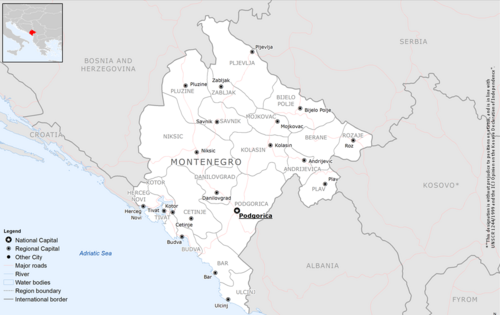 Mapa podstawowa Czarnogóry