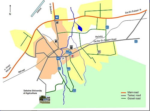 Mapa miasta Morogoro