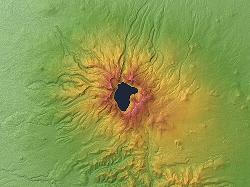 Mapa urzeźbienia góry Paektu, SRTM-1