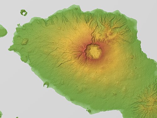 Góra Tambora Mapa Wysokości SRTM-1