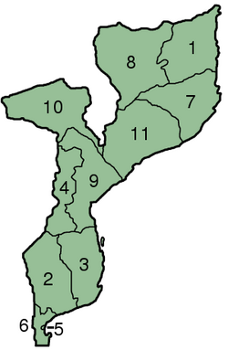 Prowincje Mozambiku numerowane