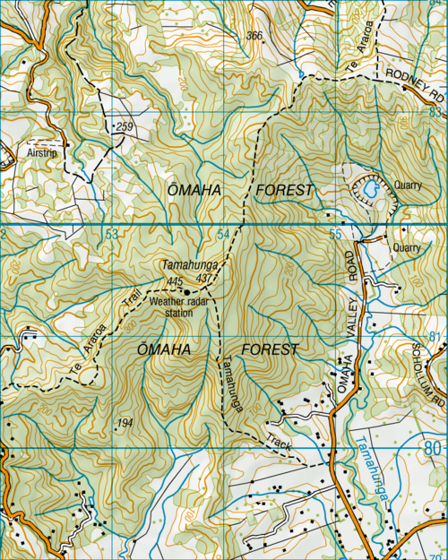 Mapa góry Tamahunga