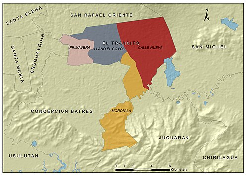 Municipio El Tránsito i jego kantony