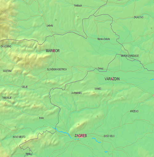 Mapa Mury Chorwacja Słowenia