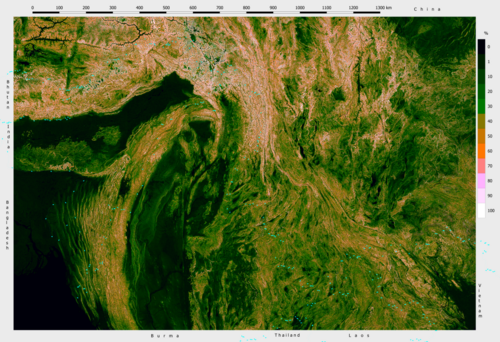 Mapa nachylenia N 20, E 90 - N 30, E 106,3