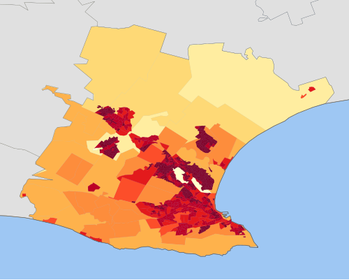 Nelson Mandela Bay - Mapa gęstości 2001