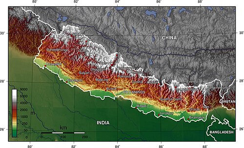 Mapa Topograficzna Nepalu