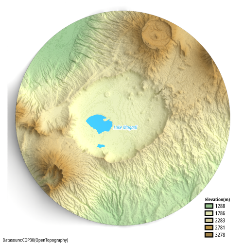 Mapa Krateru Ngorongoro