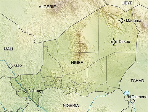 Niger rzeźba terenu + Madama