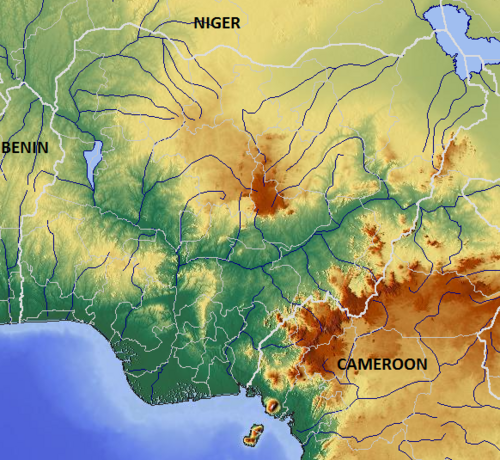 Mapa terenu Nigerii