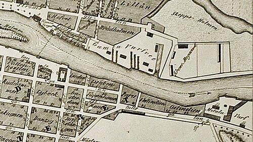 Szczegół mapy Norrköpingu 1848