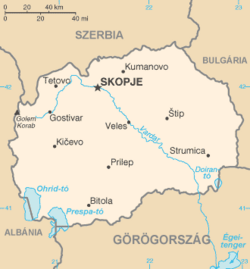 Mapa CIA Macedonii Północnej (HU)