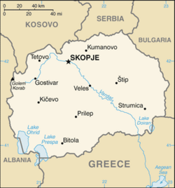 Mapa CIA Macedonii Północnej