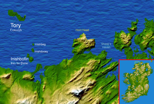 Mapa północy Donegalu