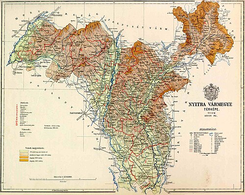 Mapa powiatu Nyitra
