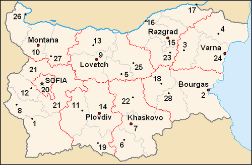 Oblasti Bułgarii 1987-1999