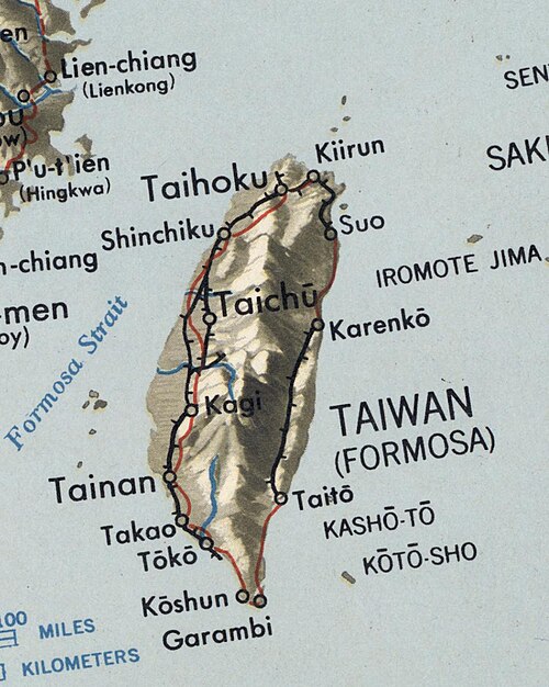 Mapa OSS Tajwan (Formosa) marzec 1944