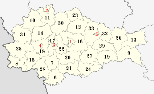 Mapa przeglądowa obwodu kurskiego