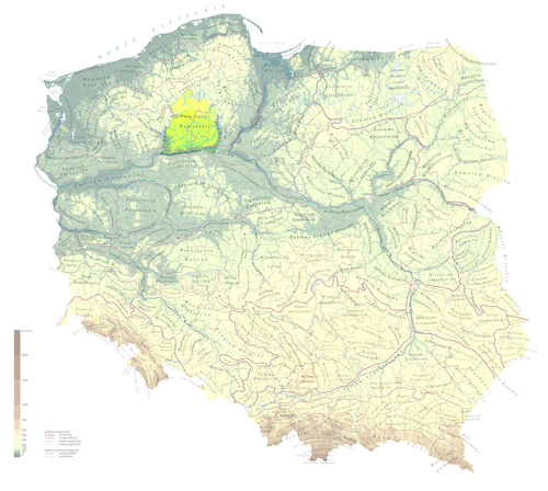 Hypsometria PL, Krajna, Pojezierze Krajenskie