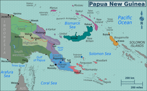 Mapa regionów PNG