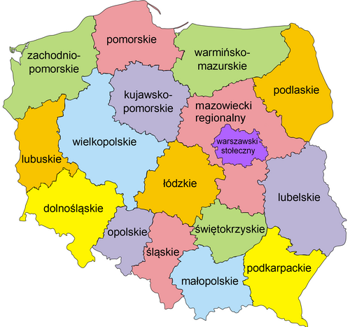 POLSKA NUTS2 2018