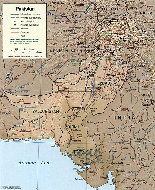 Pakistan - Mapa CIA 2002