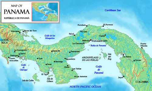Mapa Panamy-pl