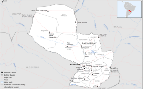 Mapa bazowa Paraguaju
