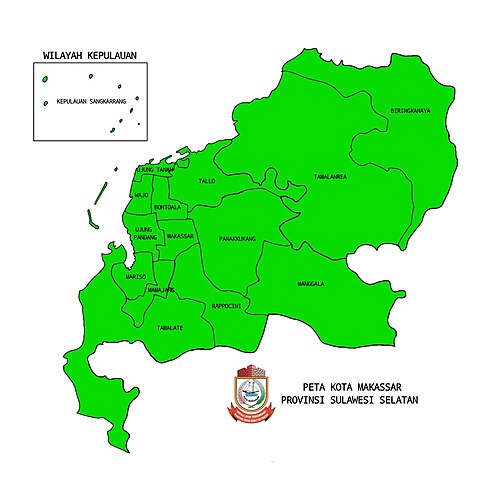 Mapa administracyjna miasta Makassar