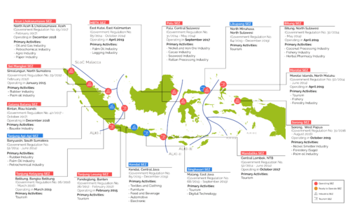 Mapa rozmieszczenia specjalnych stref ekonomicznych